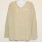 Carolyn Taylor Medium Tan Acrylic Plait Pattern Sweater Knit Top Long Sleeve