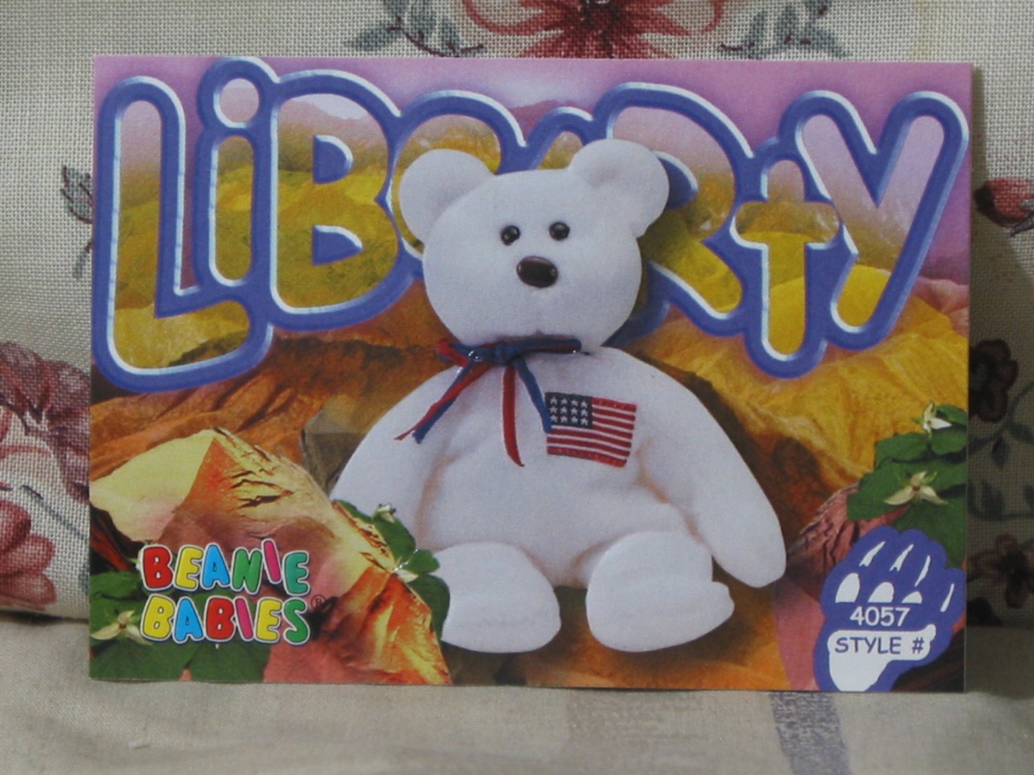 BEANIE BABIES Trading Card #102 Libearty The Bear 1999 2nd Edition Series 3