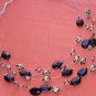 Black Onyx and Agate Natural Gem Stone Necklace