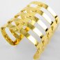 Tribal Armor Cuff Bracelet Statement Wrap Bangle Gold Avant Garde Designer Style Jewelry