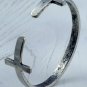 Sideways Double Cross Bracelet Antique Silver Avant Garde Designer Armor