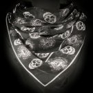 Skull Scarf Halloween Black Silver Day of the Dead Skeleton Bones