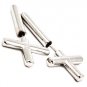 Sideways Cross Earrings Designer Style Silver Punk Armor Tribal Cylinder Design