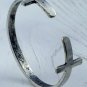 Sideways Double Cross Bracelet Antique Silver Avant Garde Designer Armor