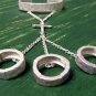 Cross Hand Chain Slave Bracelet Rings Hammered Style Cuff Bangle Boho Chains Matte Silver Crystals