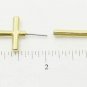 Sideways Cross Earrings Designer Style Gold Punk Armor Tribal Cylinder Shape