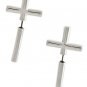 Sideways Cross Earrings Designer Style Silver Punk Armor Tribal Cylinder Design