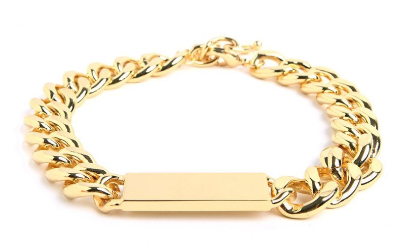 ID Necklace Metal Choker Oversized Tag Statement Collar Gold Celine Kim ...
