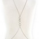 Body Chain Boho Avant Garde Fashion Glass Silver Chain Jewelry Armor Statement