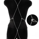 Body Chain Silver Geometric Boho Avant Garde Beads Chains Jewelry Armor Statement