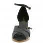 Gabriella Rocha Dula Ankle Strappy Shoes Black Leather Peep Toe Heels Pump Womens Size 9