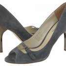 Type Z Roxie Gray Suede Womens Size 9.5 Stiletto Shoes Open Toe Dress Heels Pumps Leather