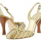 Hype Terrie Gold Sandal Womens Size 8 Shoes Dress Heels Pumps Platform Leather Upper Bronze Bow