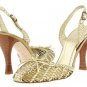 Hype Terrie Gold Sandal Womens Size 8 Shoes Dress Heels Pumps Platform Leather Upper Bronze Bow