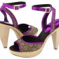 Nine West Ciscoann Platform Shoes Pumps Sandal Heels Chunky Metallic Pink Purple Tan Womens 8.5