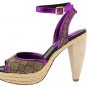 Nine West Ciscoann Platform Shoes Pumps Sandal Heels Chunky Metallic Pink Purple Tan Womens 8.5