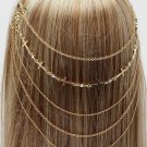 Headchain Cross Crystal Studs Hair Comb Gold Hair Accessory Statement Avant Garde Jewelry Fashion
