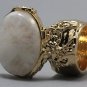 Arty Oval Ring Moonstone Gemstone Gem Gold Chunky Knuckle Art Statement Avant Garde Size 10