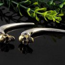 Wicked Skull & Spike Earrings Antique Silver Curved Gold Armor Punk Emo Goth Gothic Statement