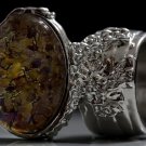 Arty Oval Ring Topaz Amethyst Vintage Glass Silver Avant Garde Chunky Knuckle Art Statement Size 9