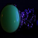 Arty Oval Ring Neon Opal Ultraviolet Light UV Glass Glow in the Dark Silver Artsy Chunky Size 9