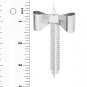 Bow Drop Tassel Earrings with Fringe Chains Large Ribbon Chain Silver Designer Fashion Statement