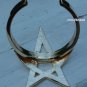 Pentagram Pentacle Bracelet Gold Openwork Cuff Wicca Wiccan Pagan Witch Punk Gothic Goth