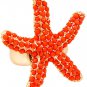 Starfish Ring Ocean Jewelry Beach Mermaid Nautical Statement Matte Gold Coral Studs