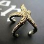 Starfish Wrap Ring Ocean Jewelry Beach Mermaid Nautical Antique Gold Statement Size 7 7.5