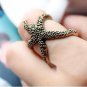 Starfish Wrap Ring Ocean Jewelry Beach Mermaid Nautical Antique Gold Statement Size 7 7.5