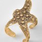 Starfish Wrap Ring Ocean Jewelry Beach Mermaid Nautical Antique Gold Textured Star Statement