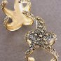 Starfish Wrap Ring Ocean Jewelry Beach Mermaid Nautical Antique Gold Textured Star Statement