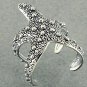 Starfish Wrap Ring Antique Silver Armor Beach Jewelry Textured Star Statement Adjustable Style
