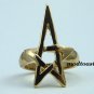 Pentagram Pentacle Ring Gold Openwork Wicca Wiccan Pagan Witch Punk Gothic Goth Avant Garde Size 5