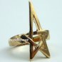 Pentagram Pentacle Ring Gold Openwork Wicca Wiccan Pagan Witch Punk Gothic Goth Avant Garde Size 5