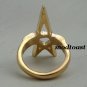 Pentagram Pentacle Ring Gold Openwork Wicca Wiccan Pagan Witch Punk Gothic Goth Avant Garde Size 5