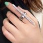 Boho Stick Cross Ring Textured Knuckle Indie Bohemian Statement Antique Silver Size 6 6.5