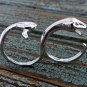 Two Finger Snake Ring Silver Serpent Reptile Python Double Connector Size 6 - 7.5
