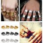 Avant Garde Wire Wrapped Rings 4 Ring Set Midi Gold Chunky Knuckle Wrap Boho Indie Armor Statement