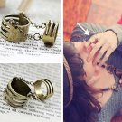 Chain Link Midi Ring Bohemian Indie Tribal Boho Antique Vintage Brass Cage Armor Chains Size 7.5