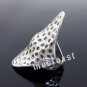 Hammered Knuckle Ring Antique Silver Avant Garde Boho Indie Armor Tribal Size 5