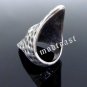 Hammered Knuckle Ring Antique Silver Avant Garde Boho Indie Armor Tribal Size 5