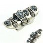Shield Knuckle Ring Turquoise Beads Silver Armor Abstract Crystals Statement Boho Indie Tribal 6-8