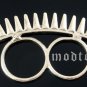 Two Finger Spike Ring Self Defense Micro Armor Silver Goth Punk Tribal Avant Garde Size 5 Size 6