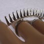 Two Finger Spike Ring Self Defense Micro Armor Silver Goth Punk Tribal Avant Garde Size 5 Size 6