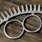 Two Finger Spike Ring Self Defense Micro Armor Silver Goth Punk Tribal Avant Garde Size 6 Size 7