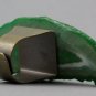 Long Agate Knuckle Ring Green White Swarovski Emerald Crystal Brass Indie Boho Arty Statement OOAK