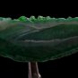Long Agate Knuckle Ring Green White Swarovski Emerald Crystal Brass Indie Boho Arty Statement OOAK