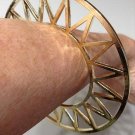 Celestial Geometric Abstract Bracelet Celestial Openwork Sun Design Cuff Gold Zig Zag Tribal Armor