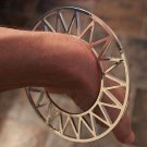 Celestial Geometric Abstract Bracelet Celestial Openwork Sun Design Cuff Silver Zig Zag Tribal Armor